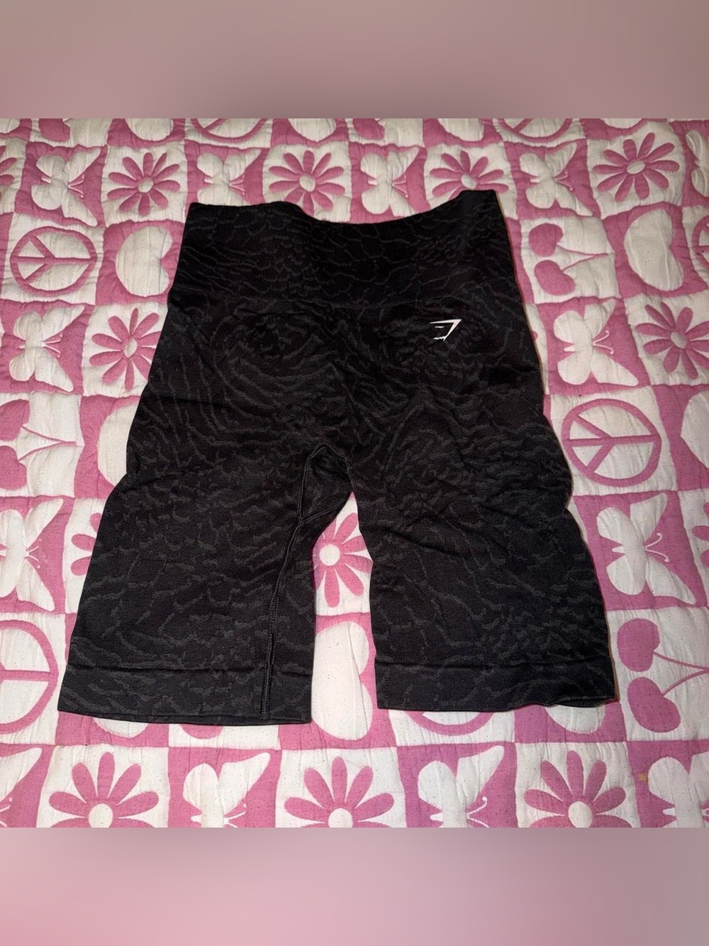 Gymshark Black Animal Print High Waisted Shorts